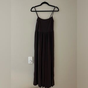 aritzia wilfred market jumpsuit in brown
